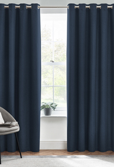 Dawn (Blackout) Eyelet, Midnight - Ready Made Curtains